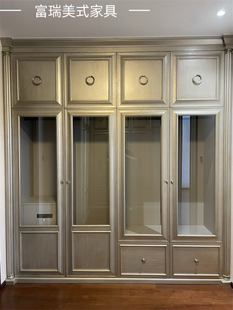 美式ART实木衣柜莫里印象转角大衣橱卧室建筑复兴法式衣帽间家具