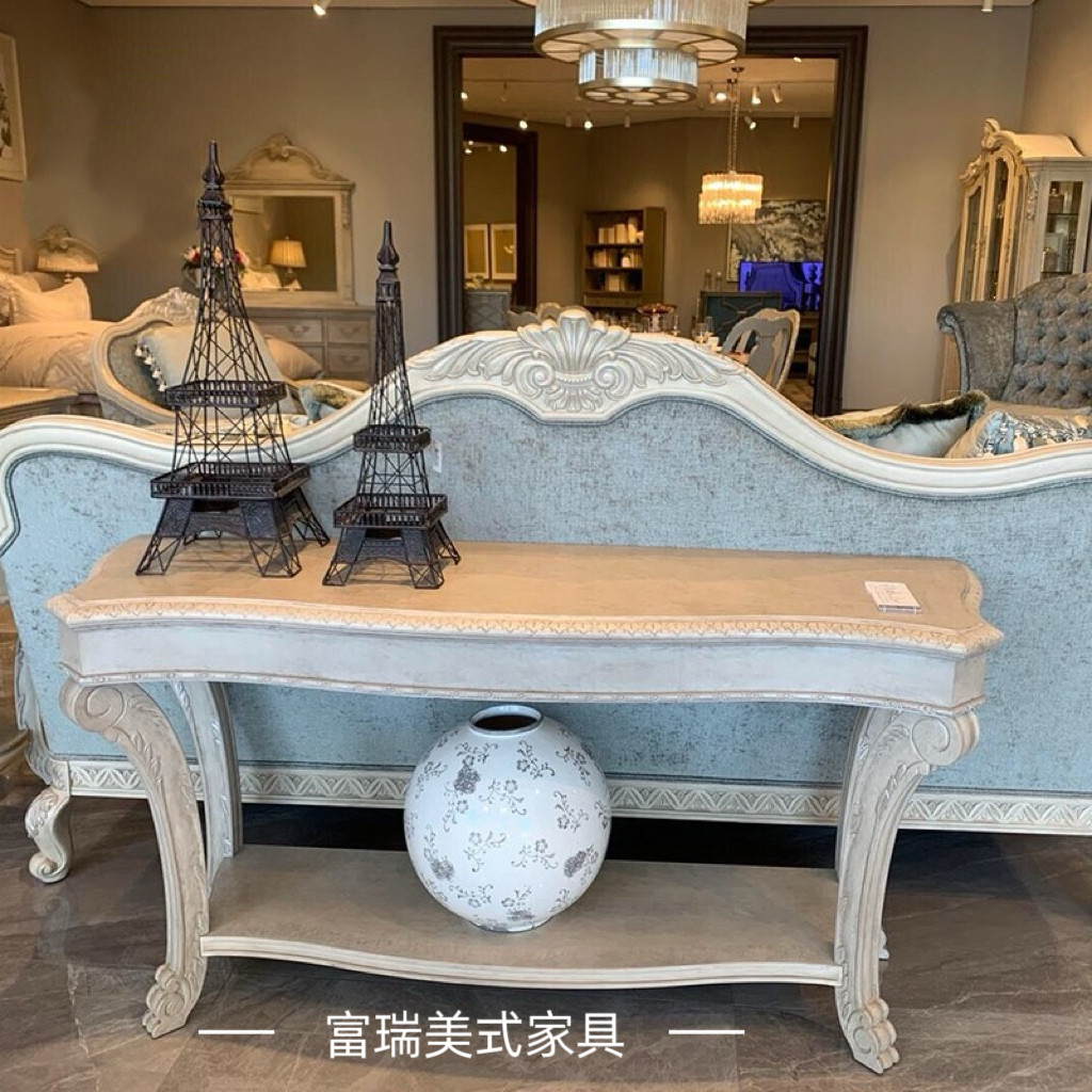 美式art家具复兴印记沙发桌控制台法式复古实木雕花玄关台桌案