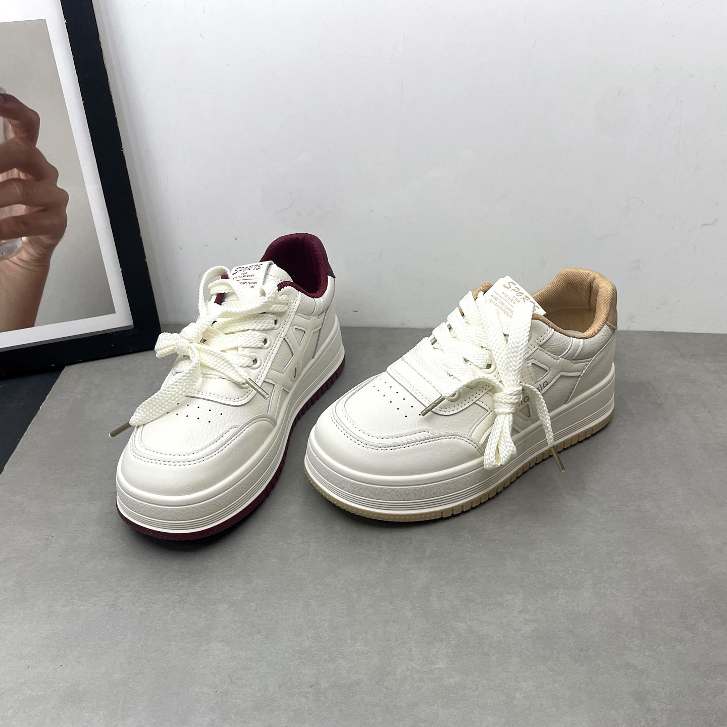 工厂处理女鞋2026春季新款圆头深口系带平底防滑舒适百搭小白鞋,女鞋,深口单鞋,淘宝优惠券,粉丝福利购,淘宝优惠卷