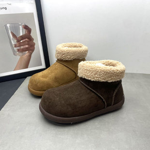 2025冬季新款女鞋毛口可爱韩版雪地靴时尚小土豆加绒保暖女士短靴