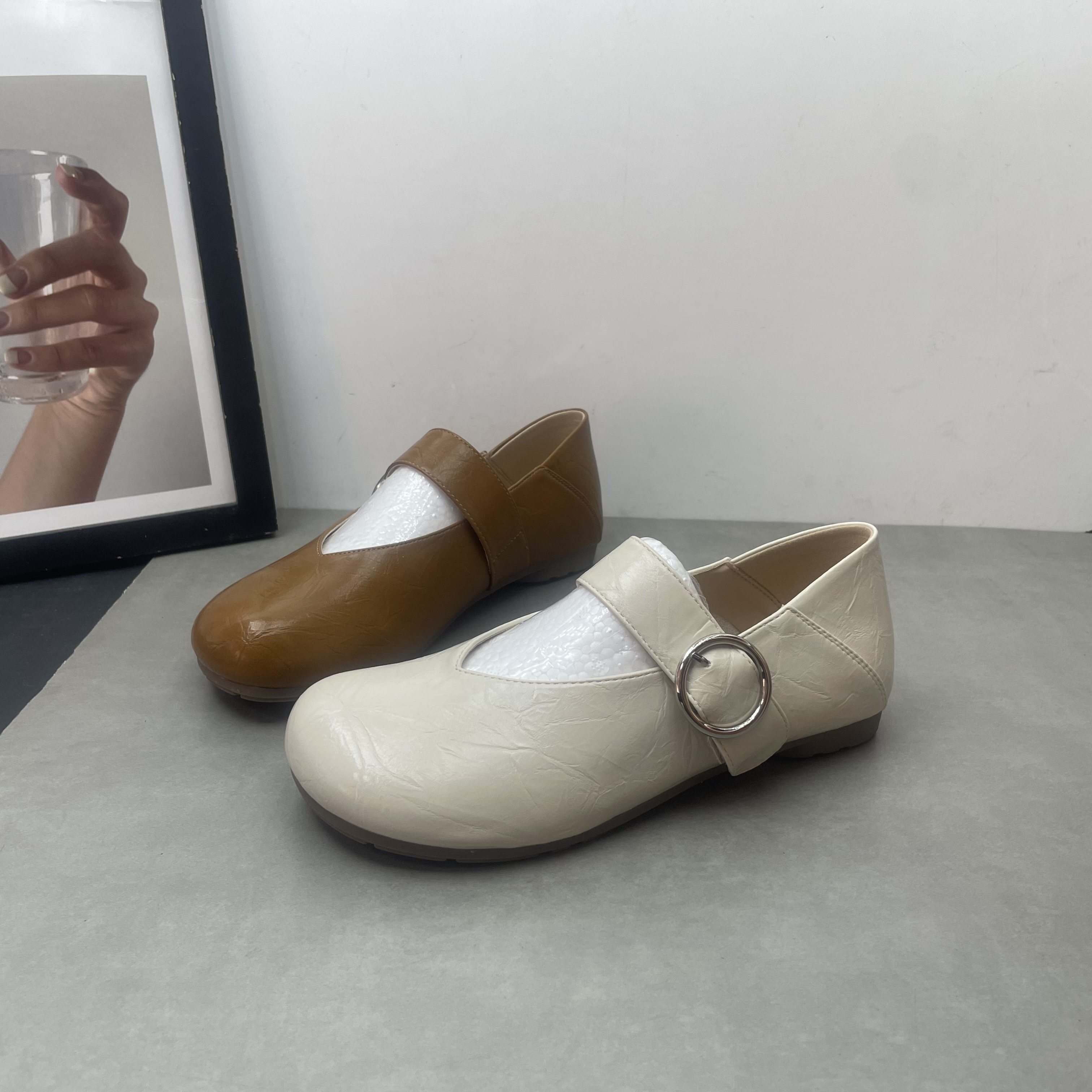 2026春季新款方头浅口复古玛丽珍软底舒适一字扣豆豆鞋时尚女单鞋,女鞋,玛丽珍鞋,淘宝优惠券,粉丝福利购,淘宝优惠卷