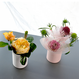 小号圆形抱抱筒鲜花花束包装盒教师节手提花桶礼盒插花桶花艺玫瑰