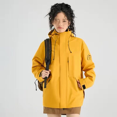 【PATA】谷子黄冲锋衣适用三合一两件套防风防水登山服户外冲锋衣