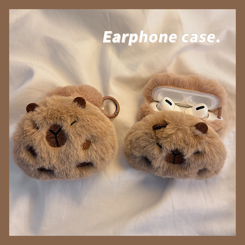 耳机保护套毛绒水豚硅胶AirPods