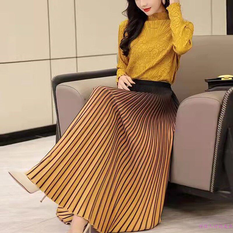 半身裙秋冬新款通勤百褶裙