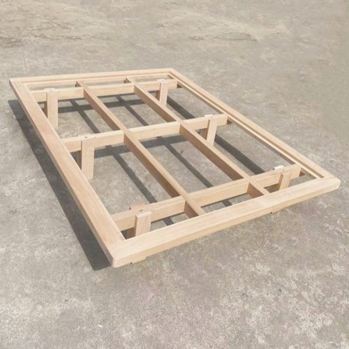 支持定制侘寂风实木无床头榉木床