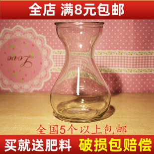 绿萝吊篮器皿玻璃插花瓶 鲜花玻璃透明花瓶 风信子花瓶 水培瓶