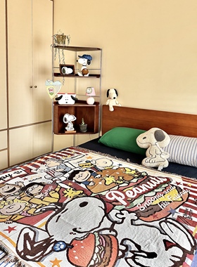 出口韩国订单 卡通Peanuts史努比居家客厅沙发毯卧室宿舍毯子