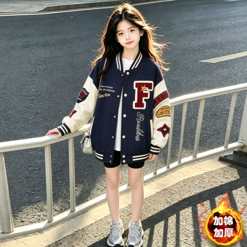 女童秋冬加棉加厚冲锋衣外套棉衣