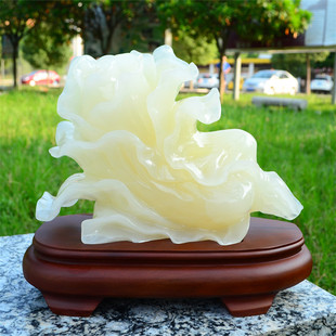 天然阿富汗玉百财白菜玉器摆件家居装饰品办公室客厅摆设开业礼品