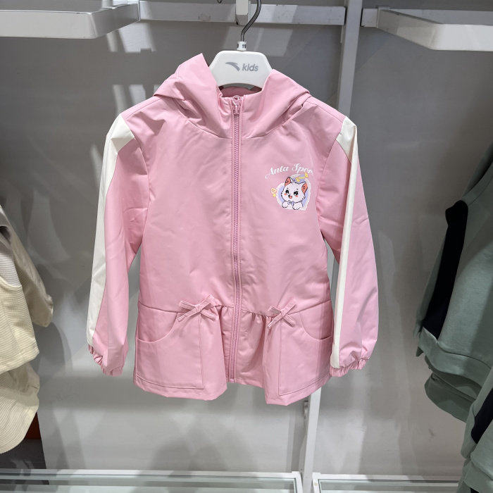 安踏儿童外套专柜正品2026年冬女小童潮流梭织运动风衣362649620L