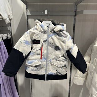 安踏儿童专柜正品25年冬男小童 六度芯 户外冰甲羽绒服352549920S