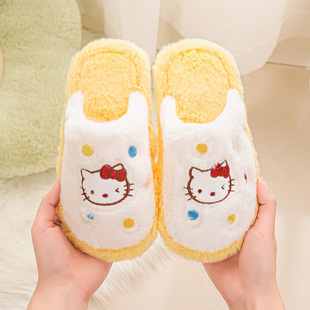 女童棉拖鞋2025新款儿童秋冬室内毛毛保暖居家鞋女孩宝宝卡通kt猫