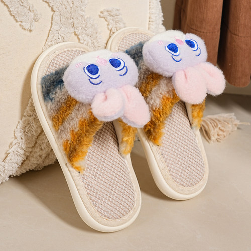 儿童拖鞋女童2026新款春季卡通可爱兔朱迪防滑居家女孩亚麻四季拖