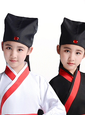 儿童国学汉服帽子书童头帽