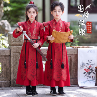 花木兰侠客飞鱼服儿童汉服中国风唐装锦衣卫cos古装打鼓服演出服