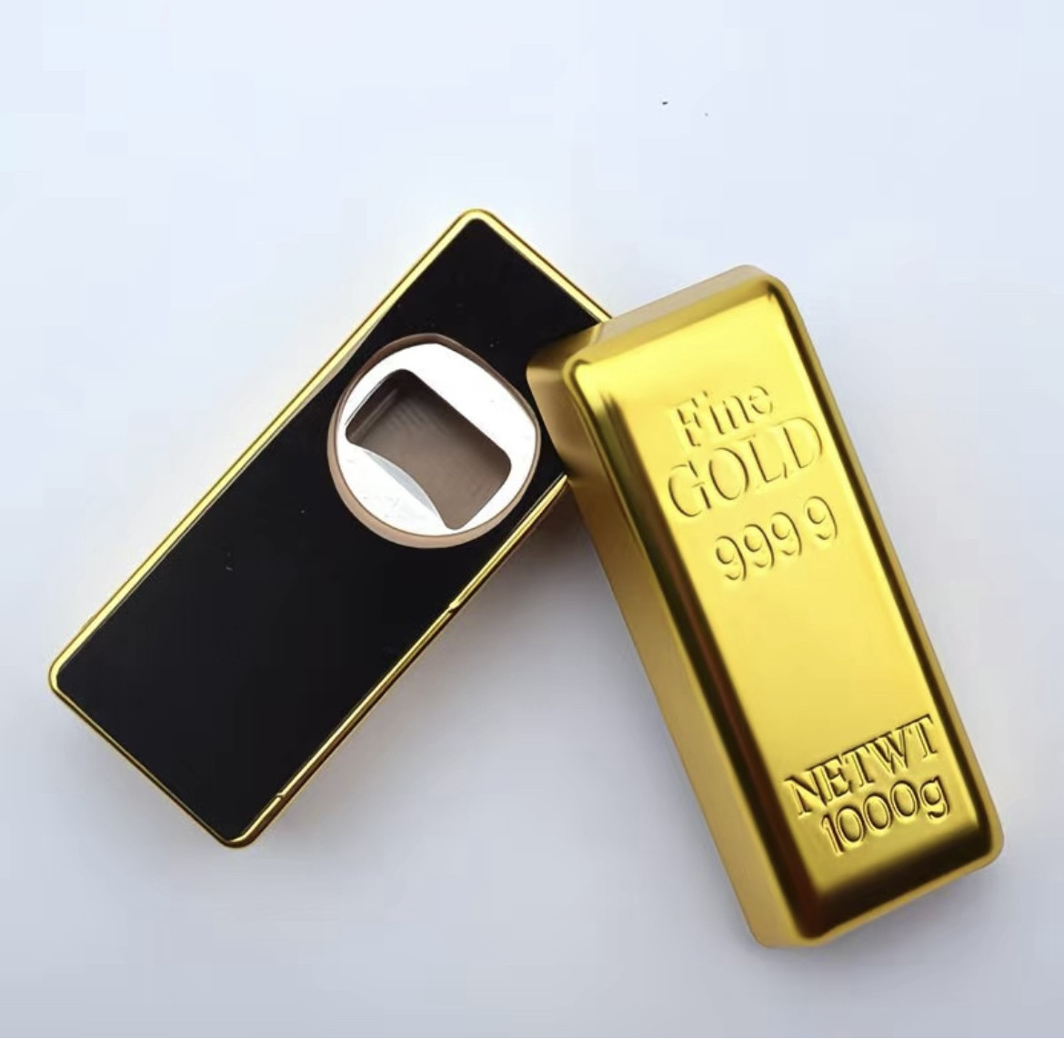 深圳特产文创仿制水贝黄金金条开瓶器冰箱贴仿真黄金创意纪念礼品 - 实物图