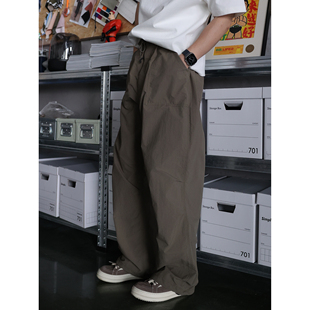 定染尼龙细格纹宽松阔版 Secretbase日本设计师款 工装 裤 伞兵裤