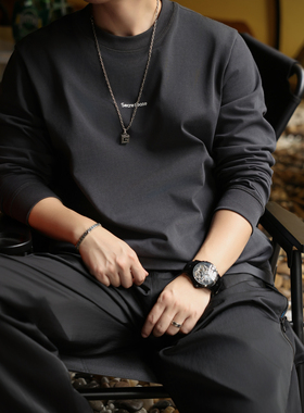 Secretbase 高支高密全棉双纱针织T恤 四针六线320克重磅硬挺T