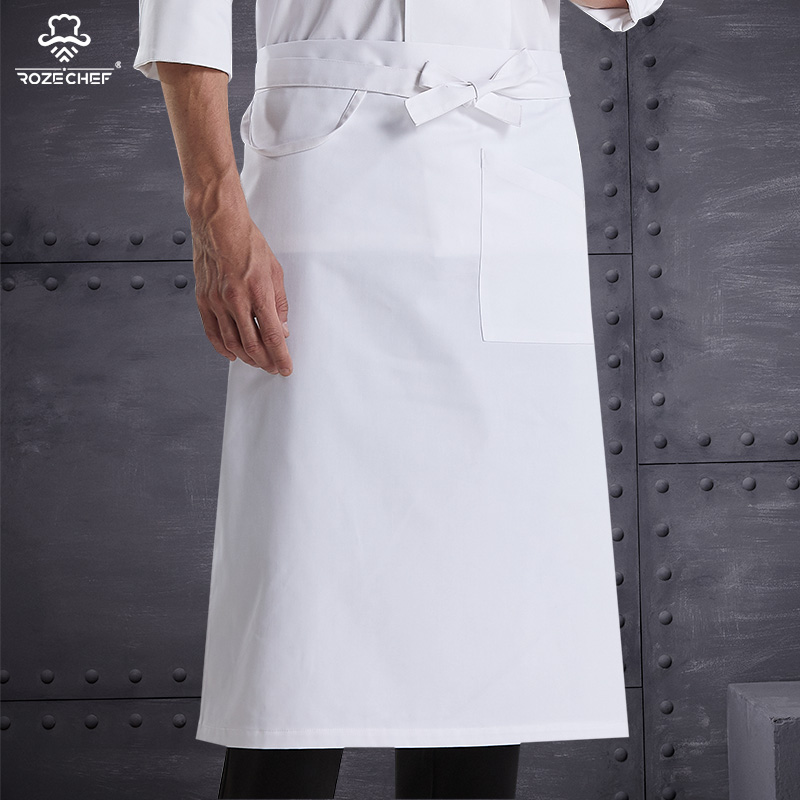 酒店厨师加长半身围裙定制韩版西餐厅烘培酒吧咖啡厅工作围腰厨师