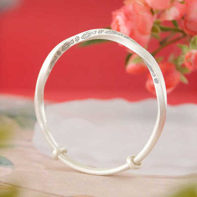 锦鲤小鱼手镯足银999复古民族风