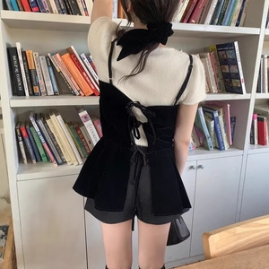 设计感后背系带蝴蝶结迷你吊带连衣裙女2026早春新款叠穿无袖短裙