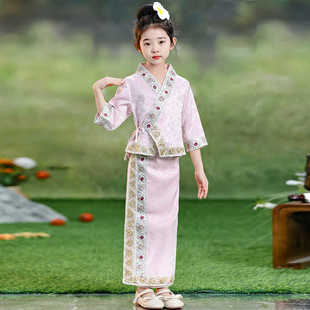 傣族服装云南泼水节少数民族服饰幼儿小学生葫芦丝表演服西双版纳