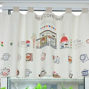 Phim hoạt hình Bắc Âu cotton lanh rèm ngắn rèm Nhật Bản rèm nhà bếp vách ngăn bụi rèm cà phê rèm miễn phí - Phụ kiện rèm cửa