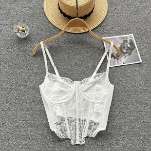 Summer Lace Camis Female Diamond Sweet Bra Fishbone Camisole