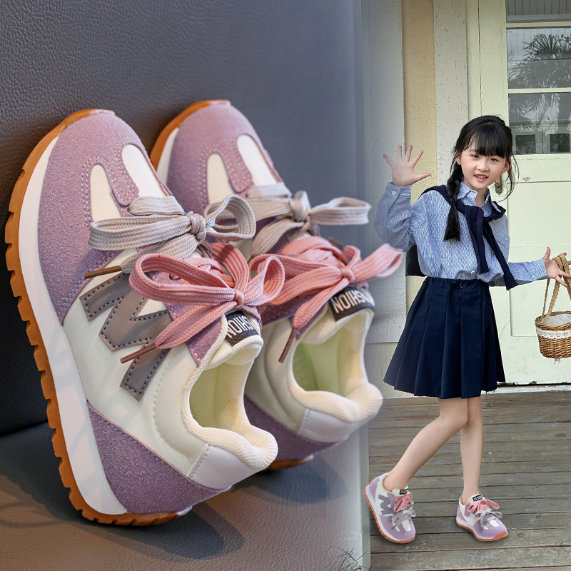 女童运动鞋2025秋季新款韩版休闲鞋儿童软底阿甘鞋中大童男跑步鞋