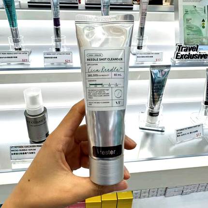 韩国VT薇缔微晶针洗面奶80ml温和清洁保湿洁面清爽不紧绷净澈