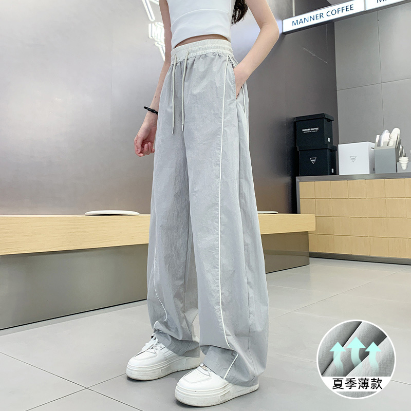 女童夏季薄款直筒冰丝凉感防蚊裤