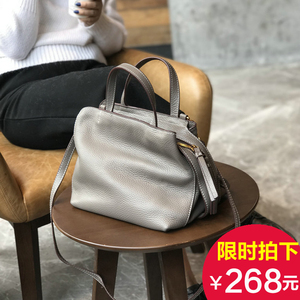 手提包女2023新款欧美真皮女包复古枕头包头层牛皮休闲斜挎单肩包