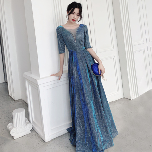晚礼服裙女2025春秋新款宴会优雅气质仙气梦幻森系星空连衣裙