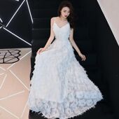 宴会高级仙气吊带礼服2024夏季 公司聚会平时可穿小个子连衣裙 新款