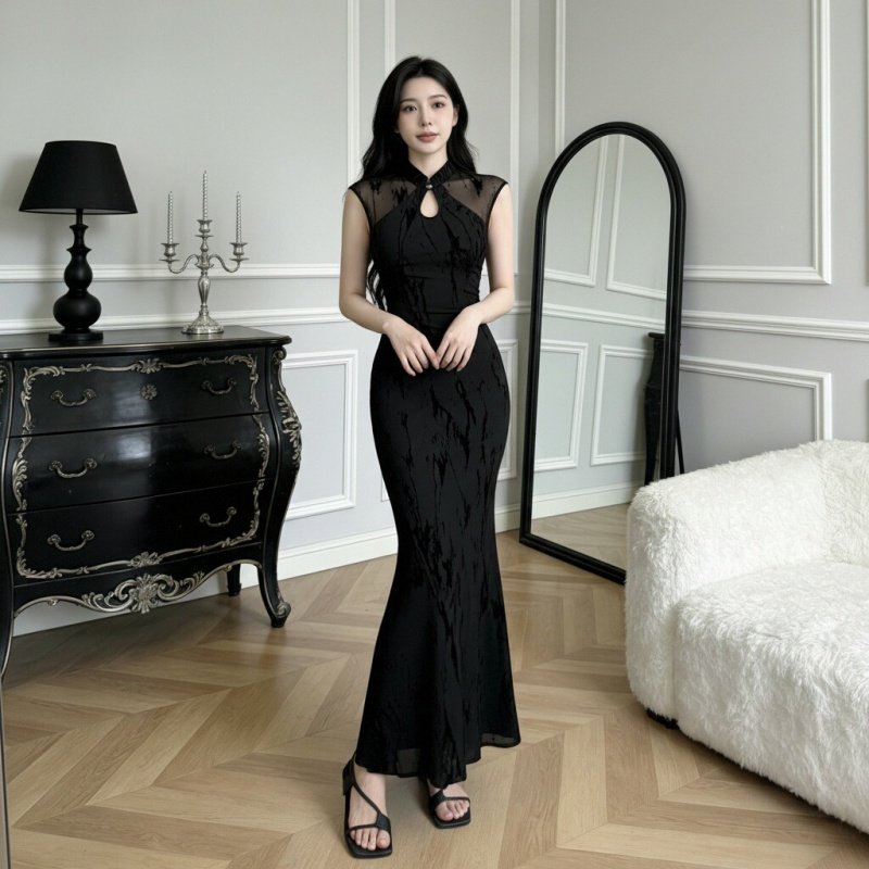 性感风新中式改良旗袍连衣裙