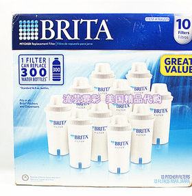 超值10支装 美国Brita手提式家用滤水壶滤芯 (通用芯)