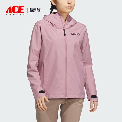 阿迪达斯正品女子连帽冲锋衣