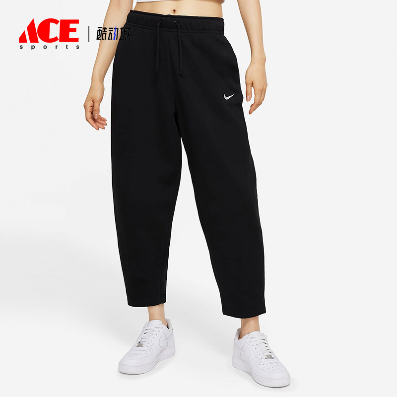 耐克女子九分加绒运动宽松长裤