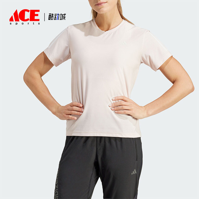 阿迪达斯女士跑步运动短袖
