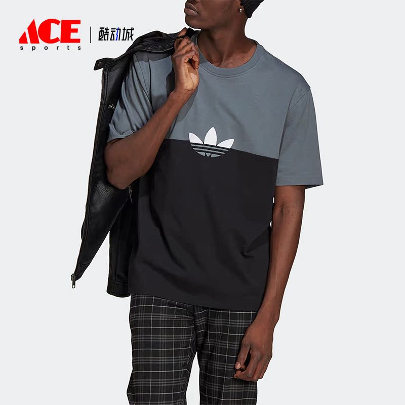 Adidas/阿迪达斯正品三叶草男子休闲圆领运动短袖T恤GN3504