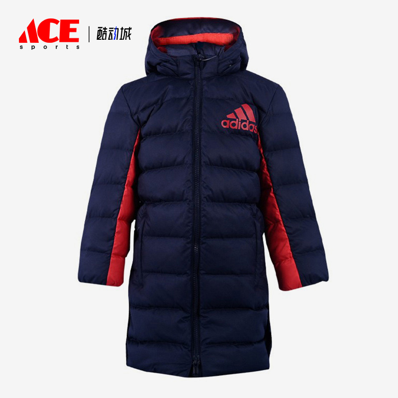 Adidas/阿迪达斯正品冬季新款男小童中长羽绒服外套 EH4135