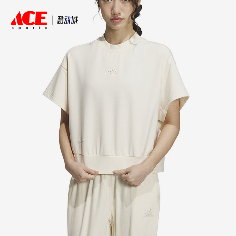 阿迪达斯女士宽松运动休闲短袖