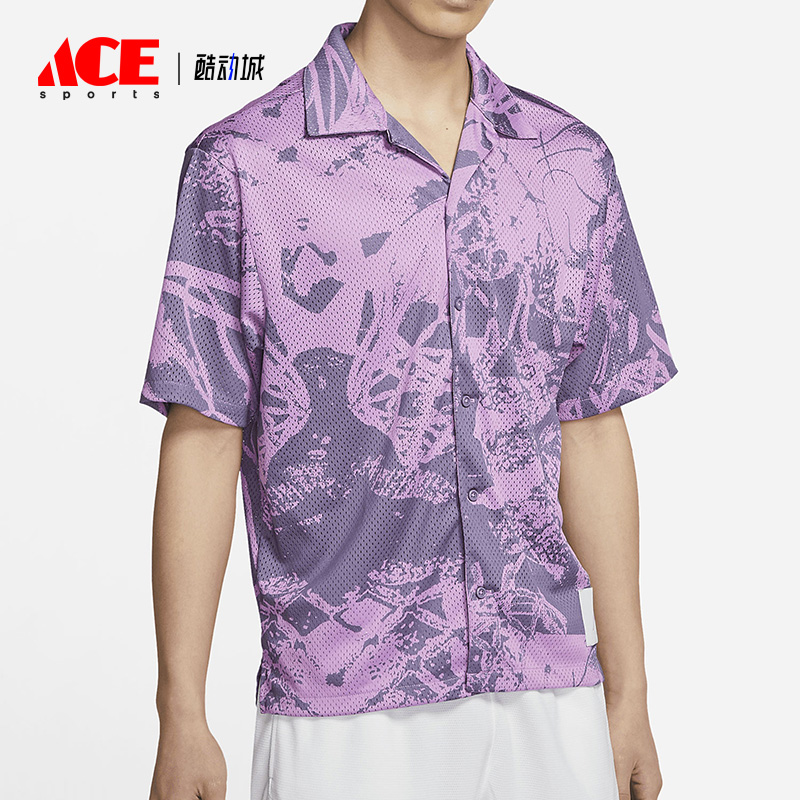 耐克正品男子印花短袖系扣