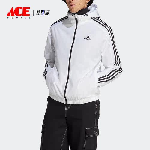 Adidas/阿迪达斯正品新款连帽梭织男子运动夹克IB0386