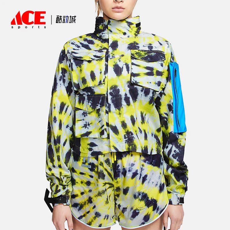 Nike/耐克正品女子舒适印花长袖连帽开襟夹克外套CK4808-702