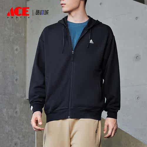 Adidas/阿迪达斯正品2023秋季情侣款连帽开衫针织外套IV7607