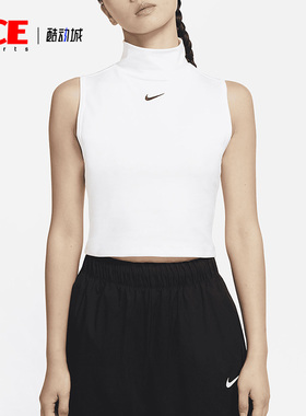 Nike/耐克正品女子紧身弹力运动无袖企领上衣T恤 DD5881-100