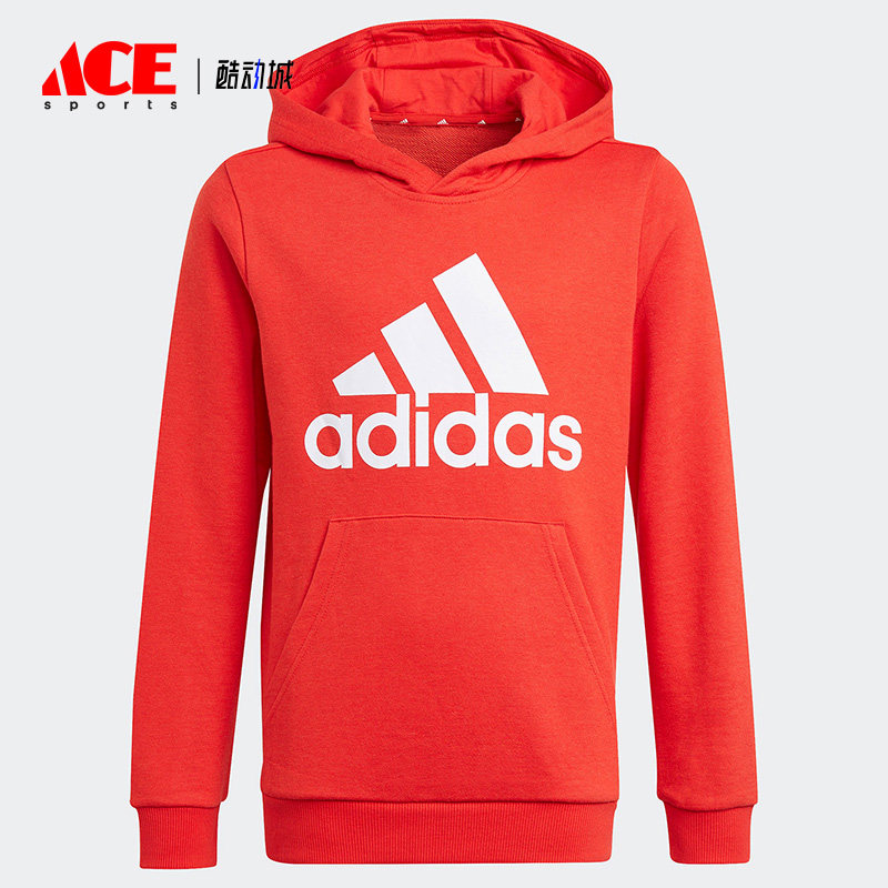 阿迪达斯大童装圆领印花长袖卫衣