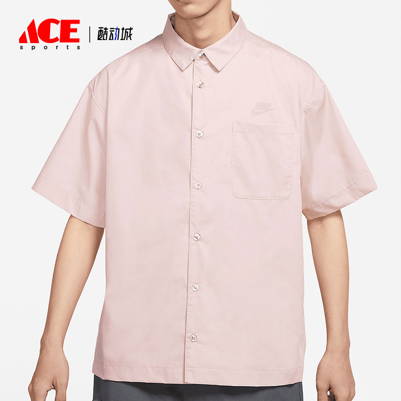 耐克男运动休闲透气宽松翻领短袖